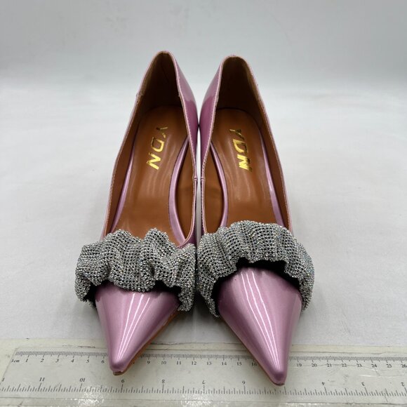 YDN Fuchsia Pointed Toe Slip on Pumps Special High Heel Shoes Party Prom Shoe - Picture 3 of 8